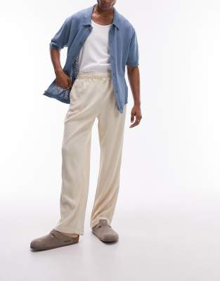 Topman - Joggers dritti testurizzati color pietra