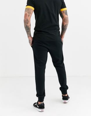 asos mens black joggers