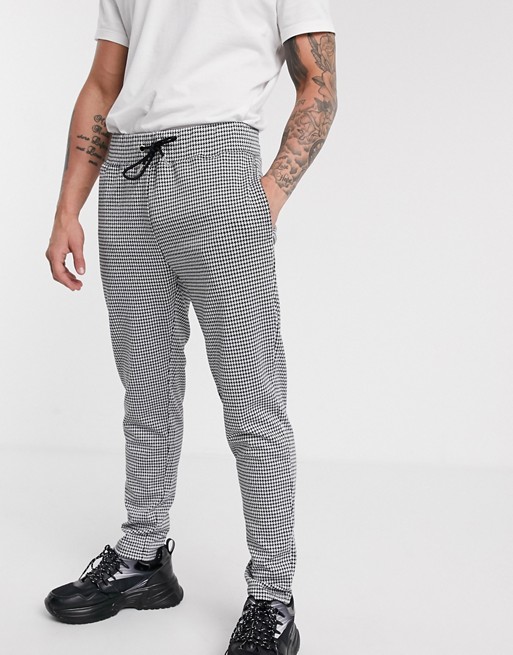 Topman joggers in dogtooth