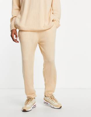 Topman - Joggers oversize in maglia color pietra