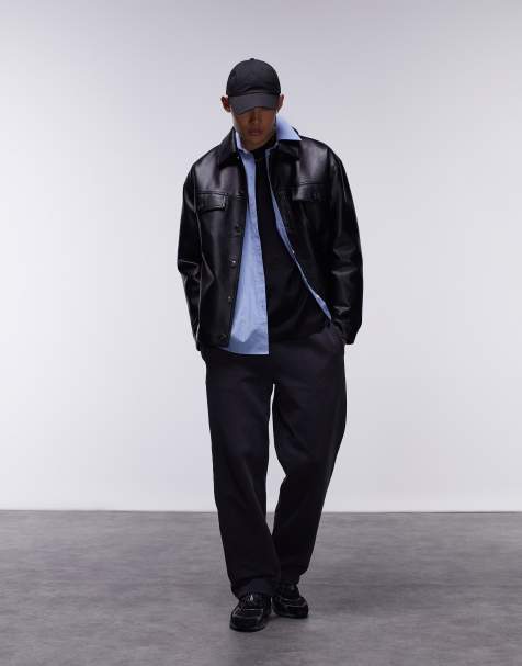Topman – Joggersy z prostymi nogawkami w spranym czarnym kolorze - view 1