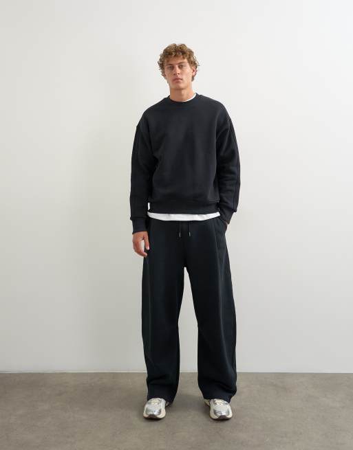 Topman joggery o kroju barrel z grubszej tkaniny, czarne, 2 z 5