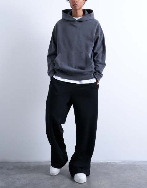 Topman - Joggingbroek met baggy pijpen in zwart - view 1