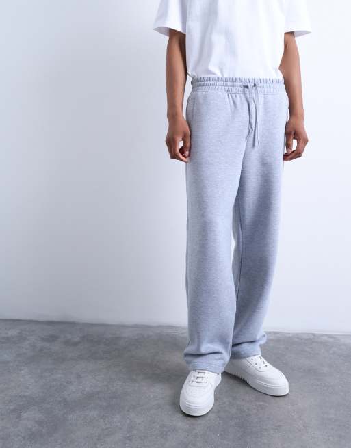 Topman - Joggingbroek met rechte pijpen in gemêleerd grijs, 5 van 5