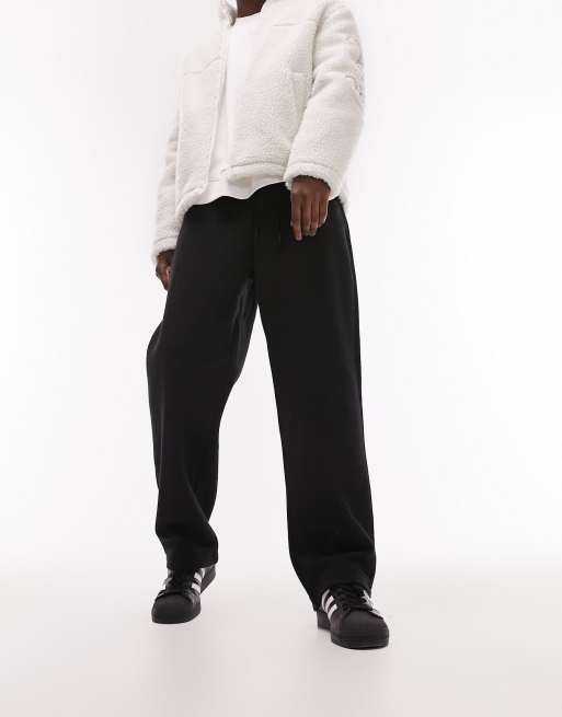 Topman - Joggingbroek met rechte pijpen in zwart