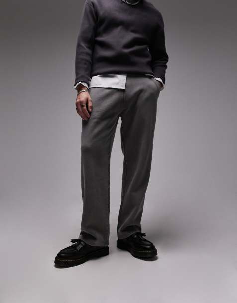 Topman - Joggingbroek met rechte pijpen in zwarte wassing - view 1