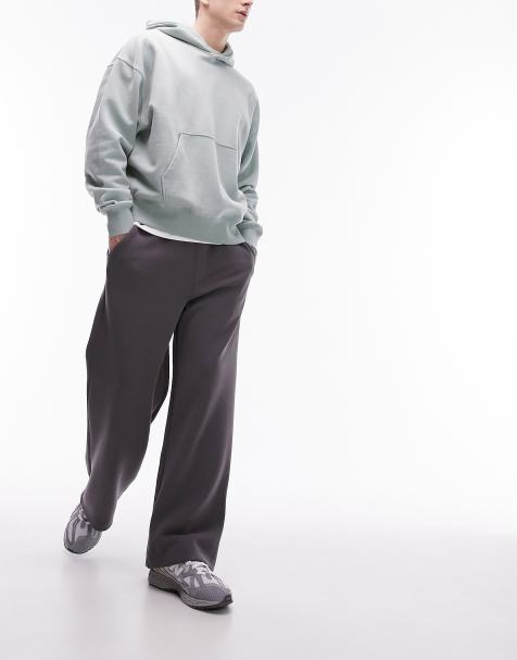 Topman - Joggingbroek met soepelvallende baggy pijpen in antraciet - view 1