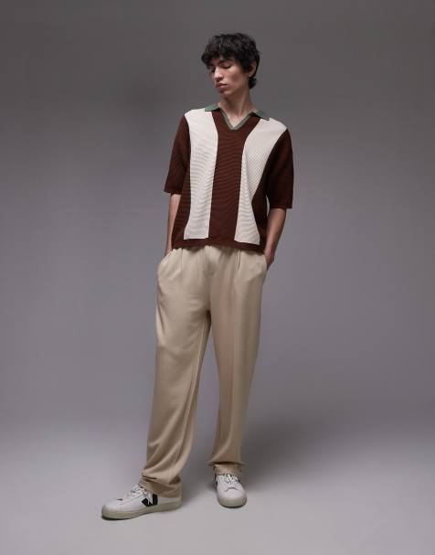 Topman – Jogginghose aus hochwertigem Twill in Steingrau mit geradem Schnitt - view 1