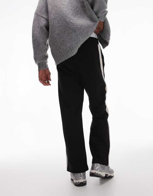 Topman – Jogginghose in Schwarz mit weitem Bein und seitlichem Kontraststreifen, 5 von 5
