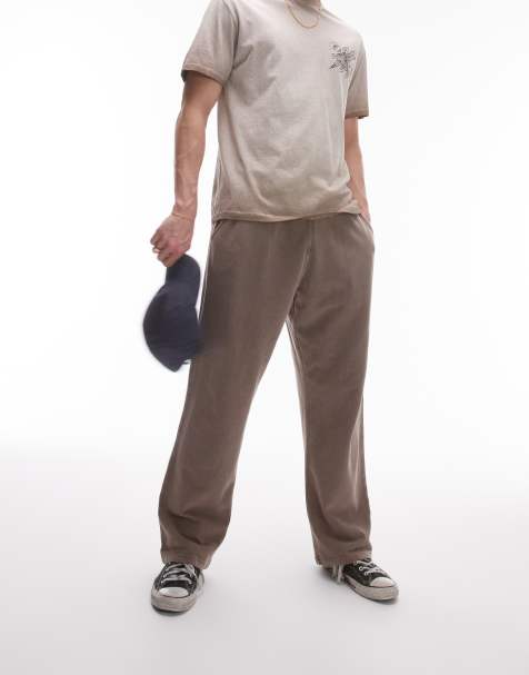 Topman – Jogginghose in verwaschenem Braun mit geradem Schnitt - view 1