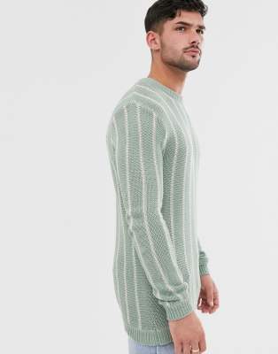 Topman jumper with green stripe