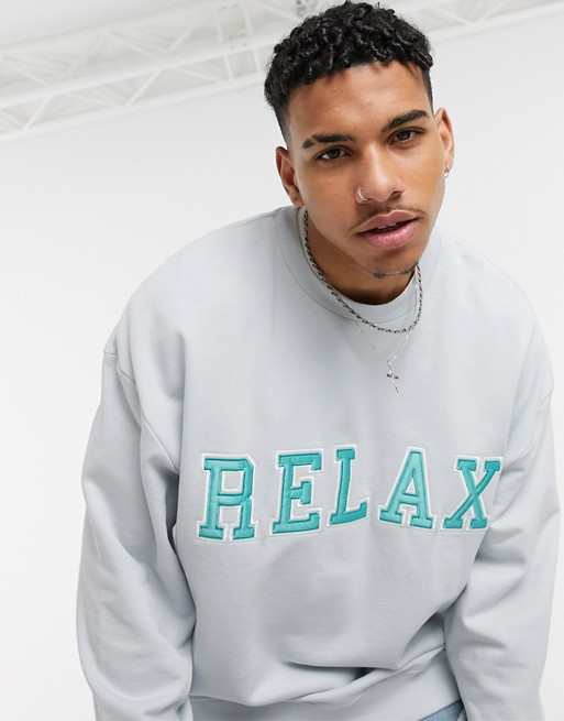 Topman jumper with relax logo in blue