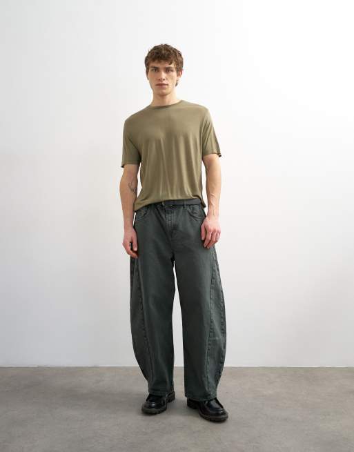 Topman - Kakifarvet gennemsigtig T-shirt med klassisk pasform, 2 af 5