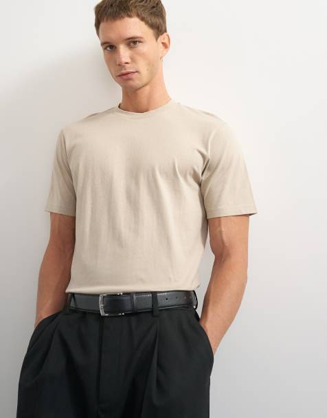 Topman – Kamiennobeżowy klasyczny T-shirt - view 1