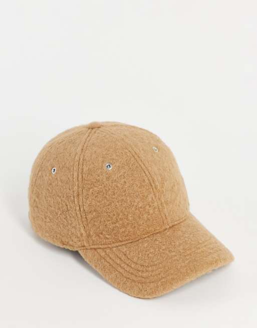 Topman – Kappe aus Teddyfell in Steingeau