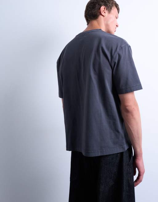Topman – Kastiges Oversize-T-Shirt in verwaschenem Anthrazit, 5 von 5