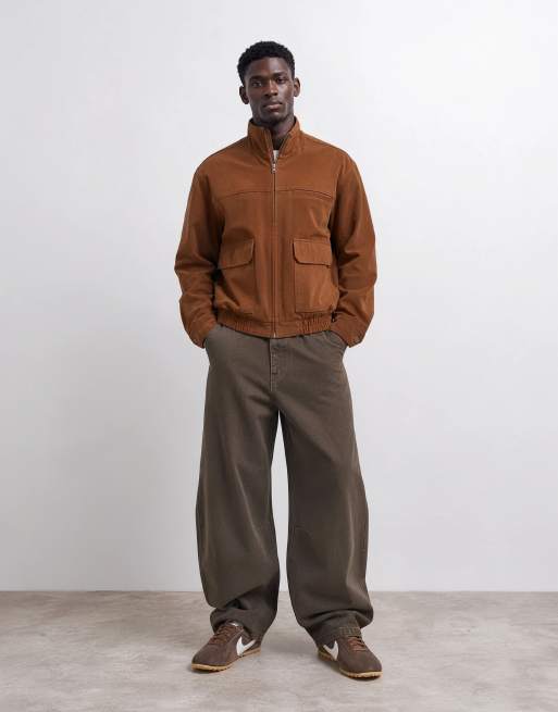 Topman khakifärgade canvasbyxor i horseshoe barrel fit, 6 av 9