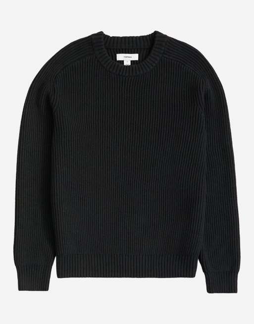 Topman klassisch geschnittener Fischerstrickpullover in Schwarz, 6 von 7