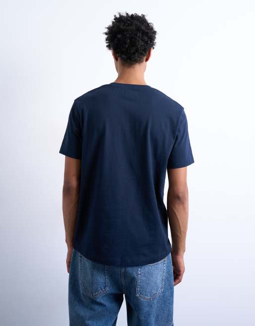 Topman – Klassisch geschnittenes T-Shirt in Marineblau , 5 von 5