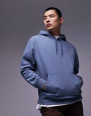Topman – Klassischer Kapuzenpullover in Blau
