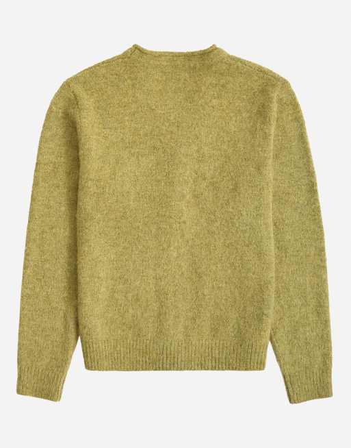 Topman klassisk passform borstad stickad kofta i grönt, 7 av 7