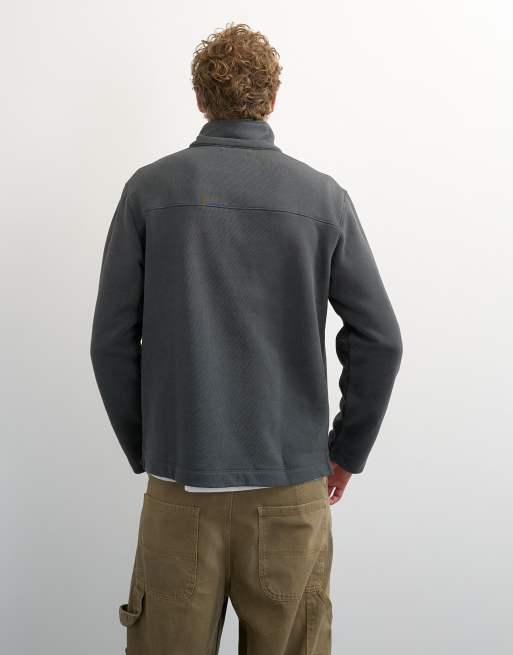 Topman klassisk sweatshirt med ståkrage i tvättad svart, 5 av 5