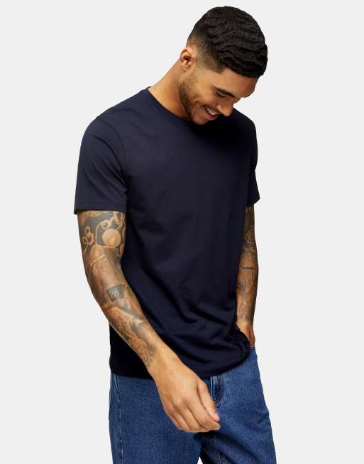 Topman - Klassisk T-shirt i marineblå