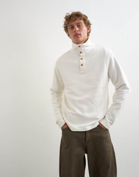Topman klasyczna bluza z golfem w spranym ecru - view 1