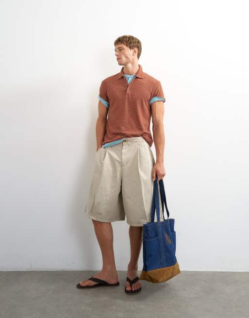 Topman klasyczny krój teksturowane polo w spalonym pomarańczowym, 4 z 5