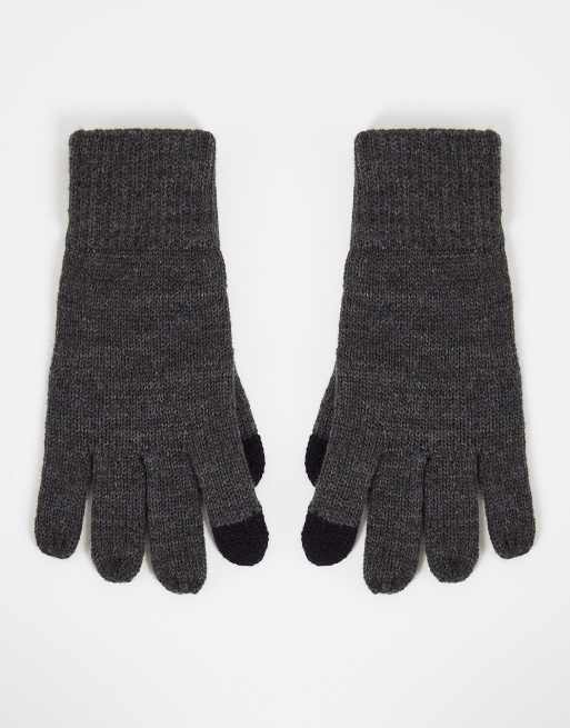 Topman knit gloves in charcoal - CHARCOAL