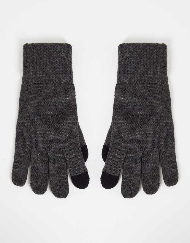 Topman knit gloves in charcoal - CHARCOAL