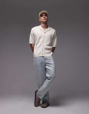 Topman Knit Polo With Camp Collar