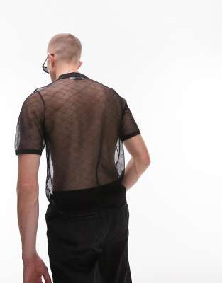 fig london ニットポロ　SHEER knit polo AMBIDEX Store △〇SHEER knit polo(F ボーダー): l'atelier du