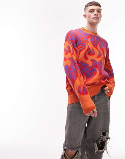 Weekday flame hotsell jacquard sweater asos