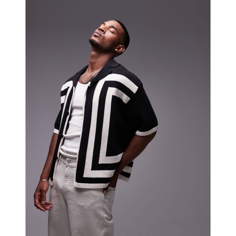 トップス evisen STRIPE CROCHET SHIRT - BLACK EVISEN SKATEBOARDS Stripe crochet shirt | ITeSHOP