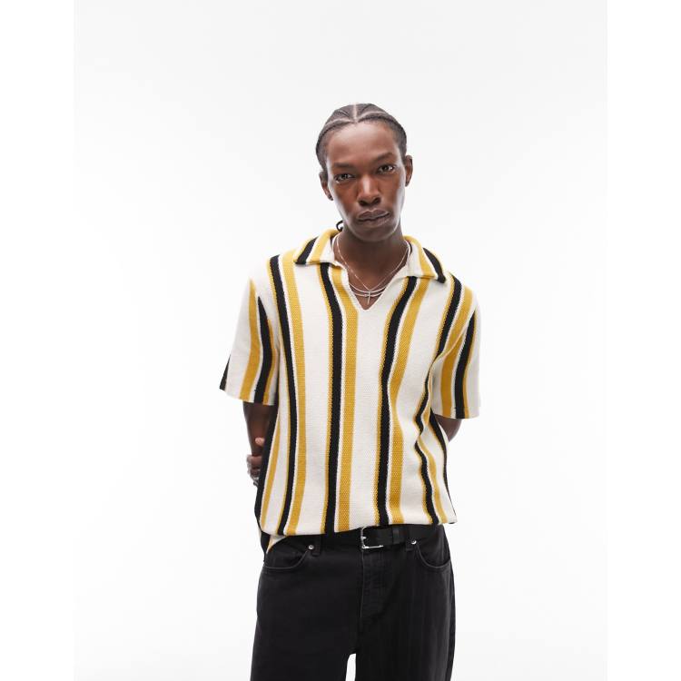 yellow shirt black stripes