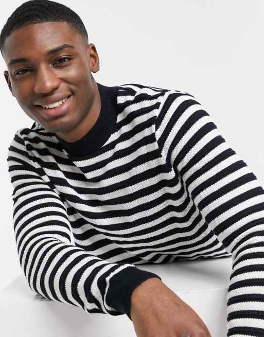 Navy striped clearance turtleneck