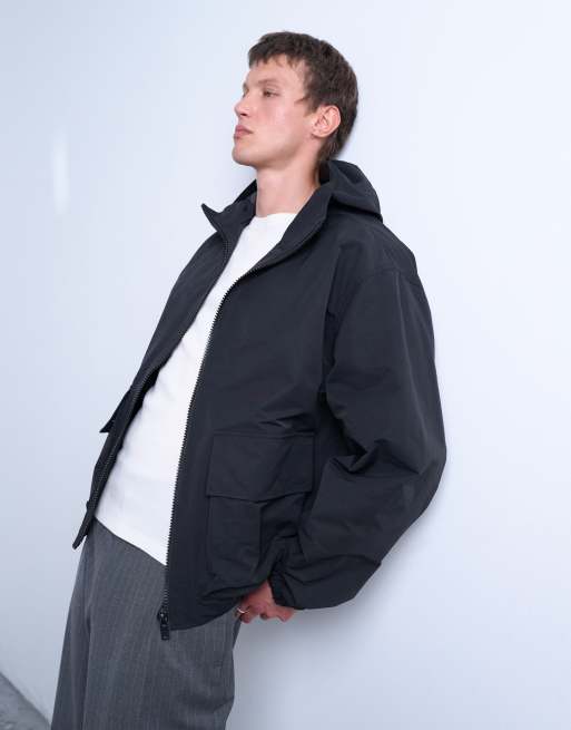 Topman - Kort jack met rits en capuchon in zwart, 3 van 5