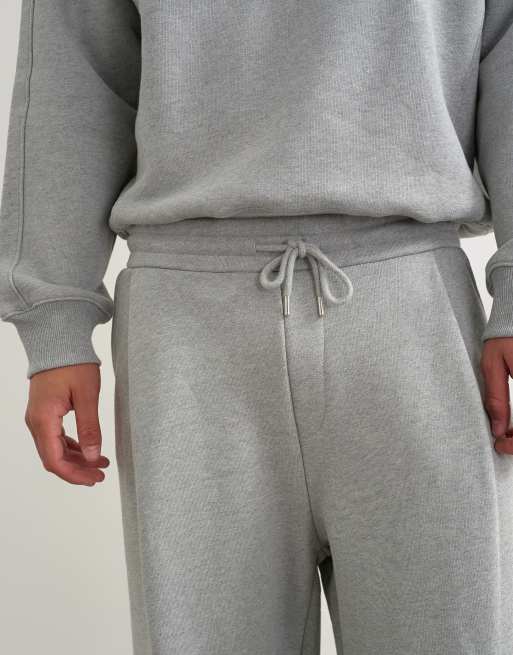 Topman kraftiga joggers med barrel-passform i gråmelerad, 3 av 5