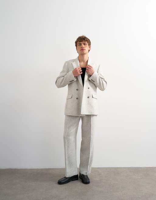 Topman – Kremowy fakturowany garnitur z materiału boucle, 2 z 3