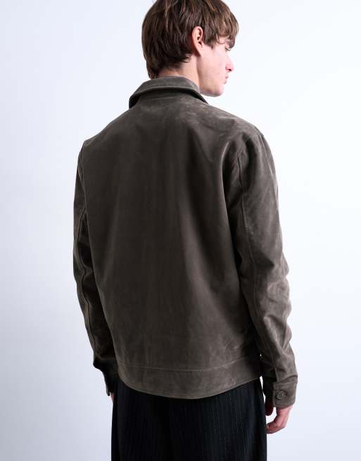 Topman – Kurtka Harrington z imitacji zamszu w kolorze khaki, 4 z 5