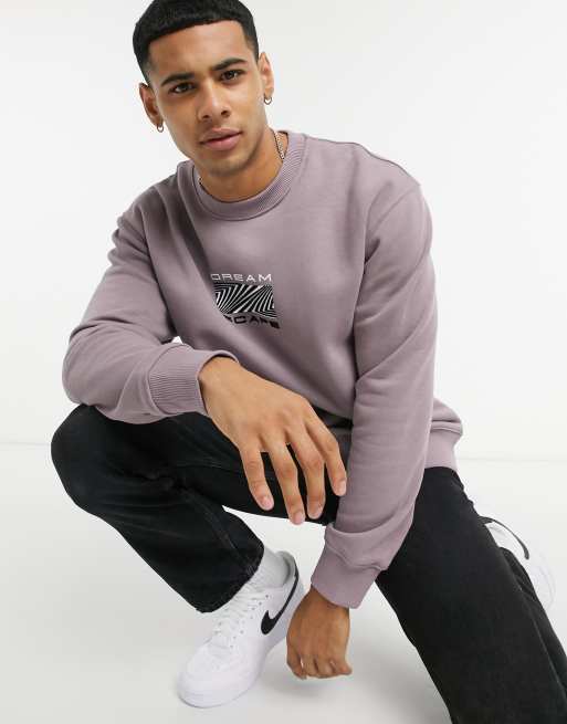 Topman – Kurzärmliges Sweatshirt in Lila mit „Dreamscape”-Print, 4 von 4
