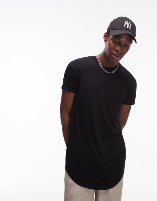 Topman – Lang geschnittenes T-Shirt in Schwarz, 3 von 4