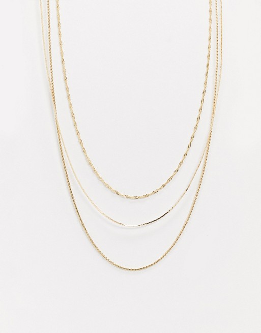 Topman layered neck chain in gold