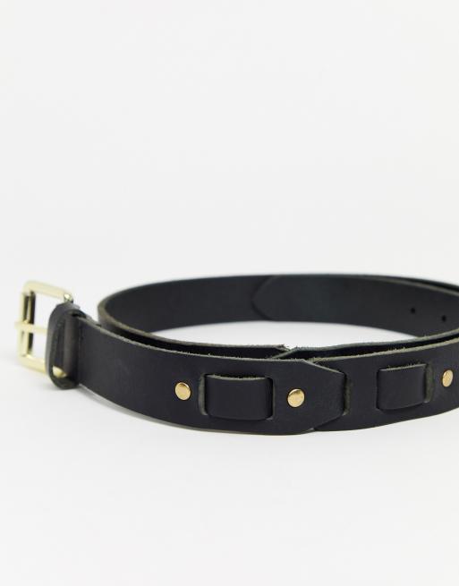 Topman leather belt & wallet set in black, 4 of 4