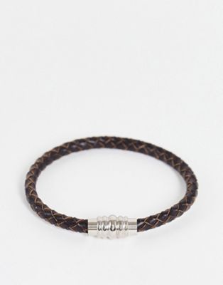 Topman leather bracelet in brown