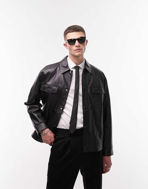 Topman on sale leather jacket