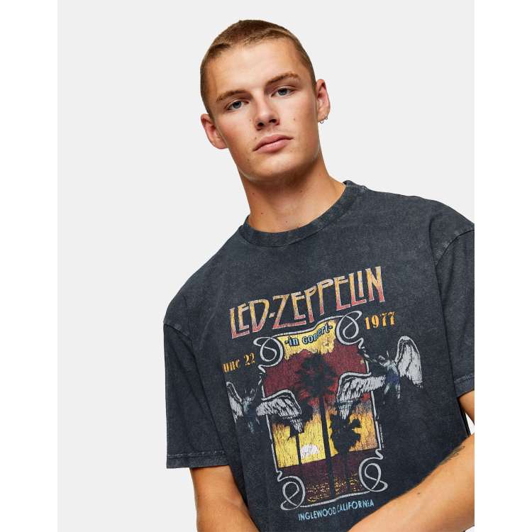 Topman Led Zeppelin T shirt in black ASOS