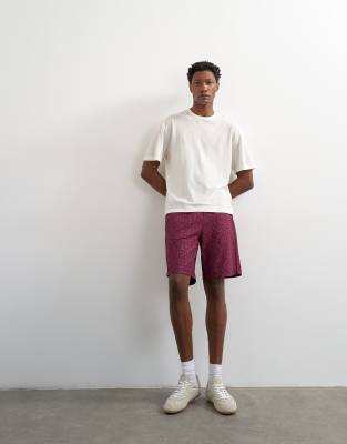Topman Leopard Jacquard Short In Red