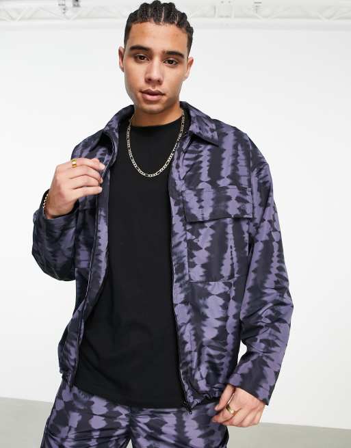 Topman - Let jakke i sort og marineblåt print - Del af sæt